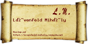 Lövenfeld Mihály névjegykártya